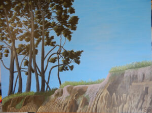 Santa Barbara Coast is a 100x80cm acrylic on canvas that captures the ultimate West Coast "corner office" view.